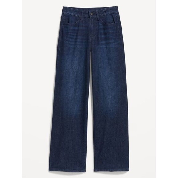 Old Navy Womens Jeans Wow Flare Denim Blue Dark Rinse High Rise Boho 20 - Picture 1 of 9